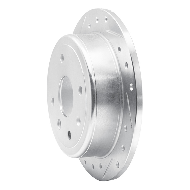 Chevrolet Optra Brake Rotor (1) - Rear Left - R1 Concepts - Drilled & Slotted - Silver - `04-`10